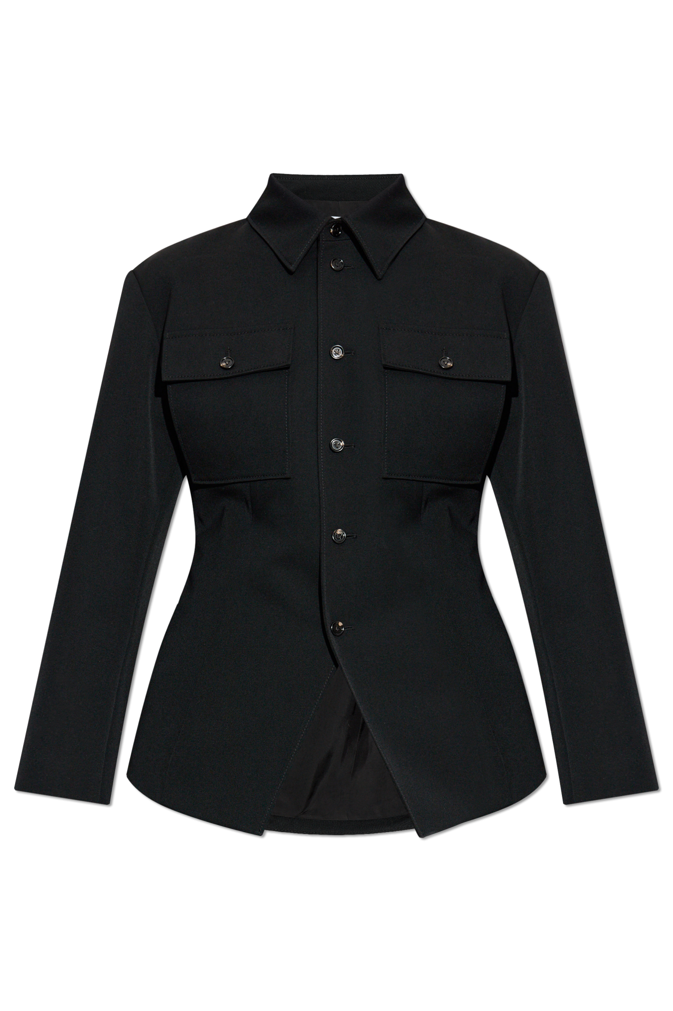 Tシャツ・カットソー BOTTEGA VENETA SS25 Black wool shirt (751398V4XP0 4246) BOTTEGA VENETA SS25 Black wool shirt (751398V4XP0 4246